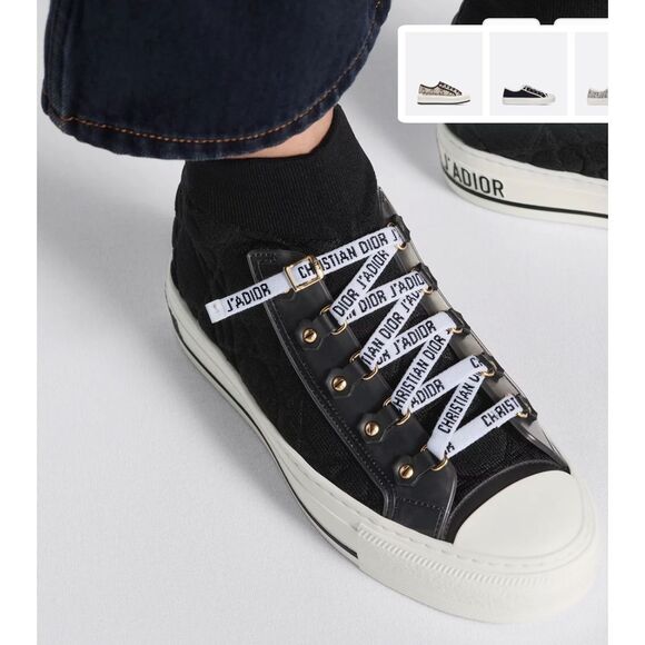 Christian Dior Walk'n'Dior Sneaker Macrocannage Technical Mesh in Black Size 7 1 - Picture 4 of 10